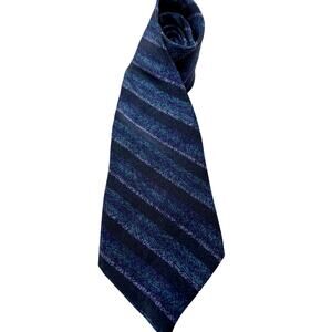 PIERO COMO Men's 100% Silk Blue & Purple Pattern Neck Tie